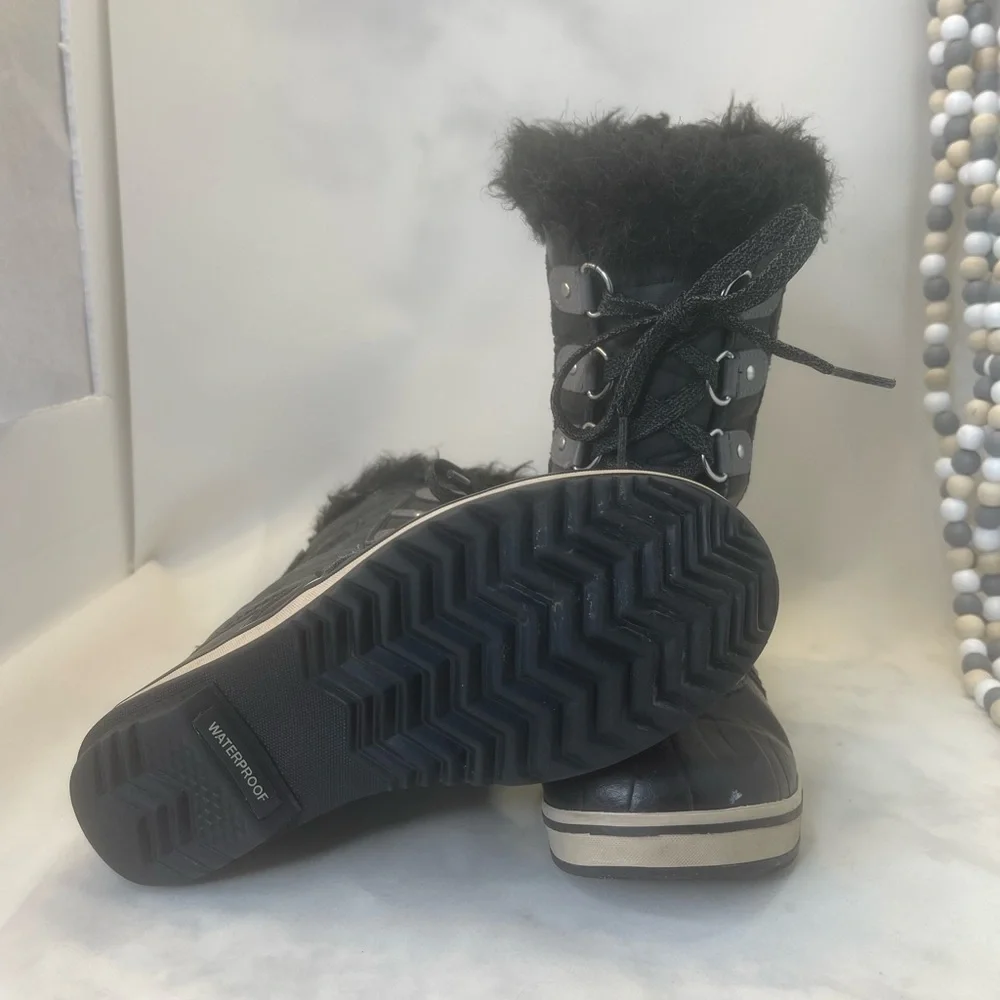SOREL Youth waterproof Tofino II Boot Black Quarry size 3